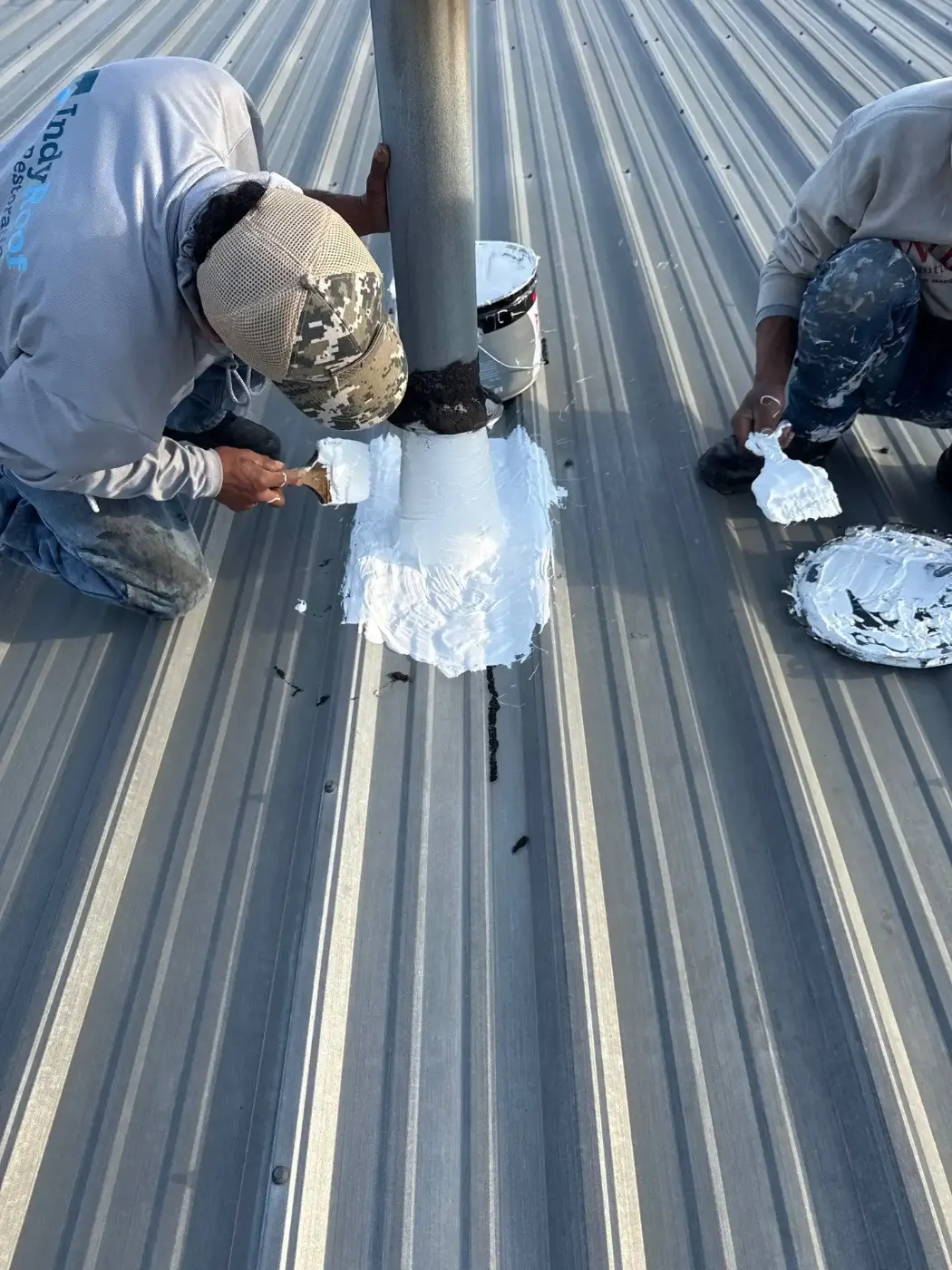 Storm damage documentation on a Meridian-Kessler commercial building